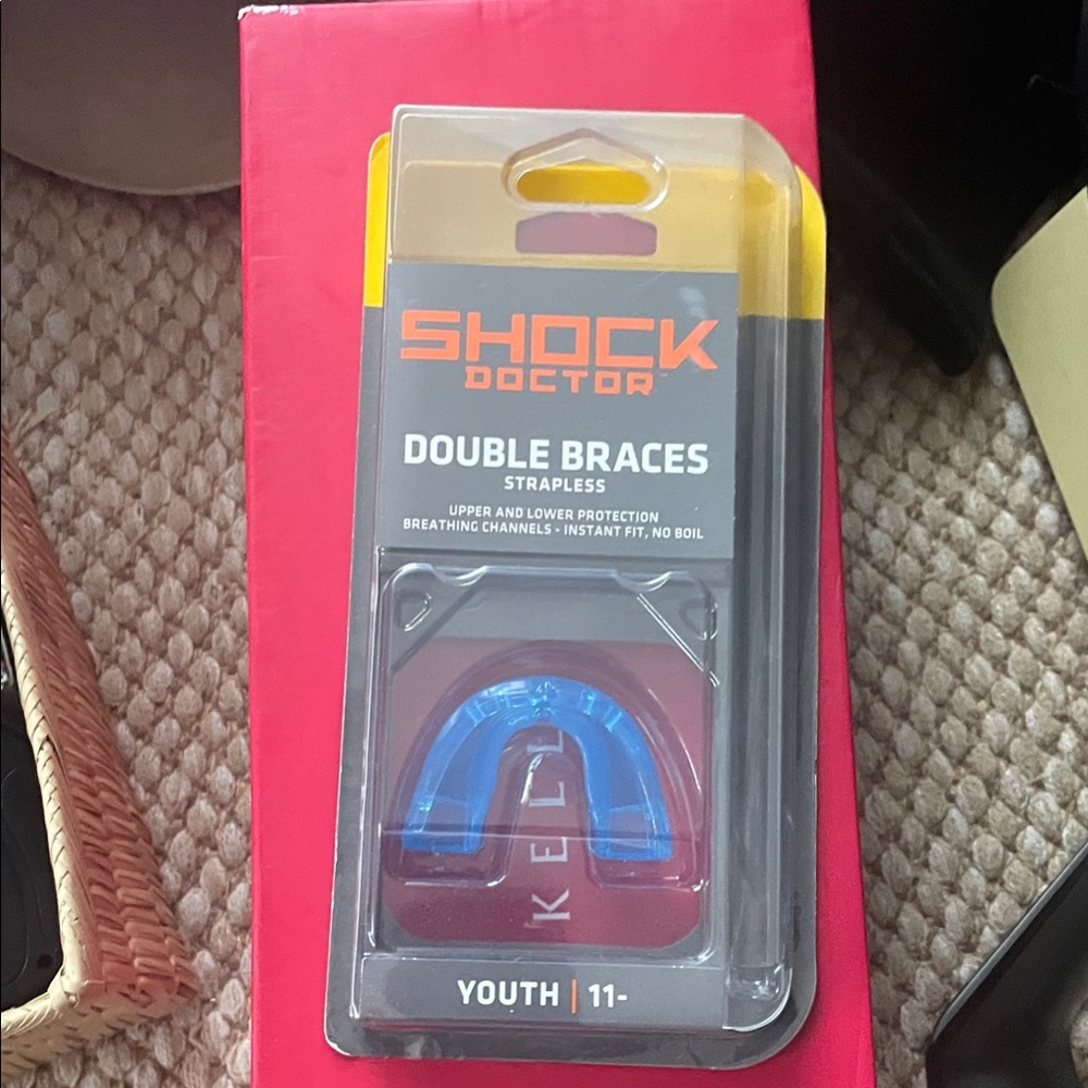 Shock Doctor Youth Double Braces Mouthguard - Blue